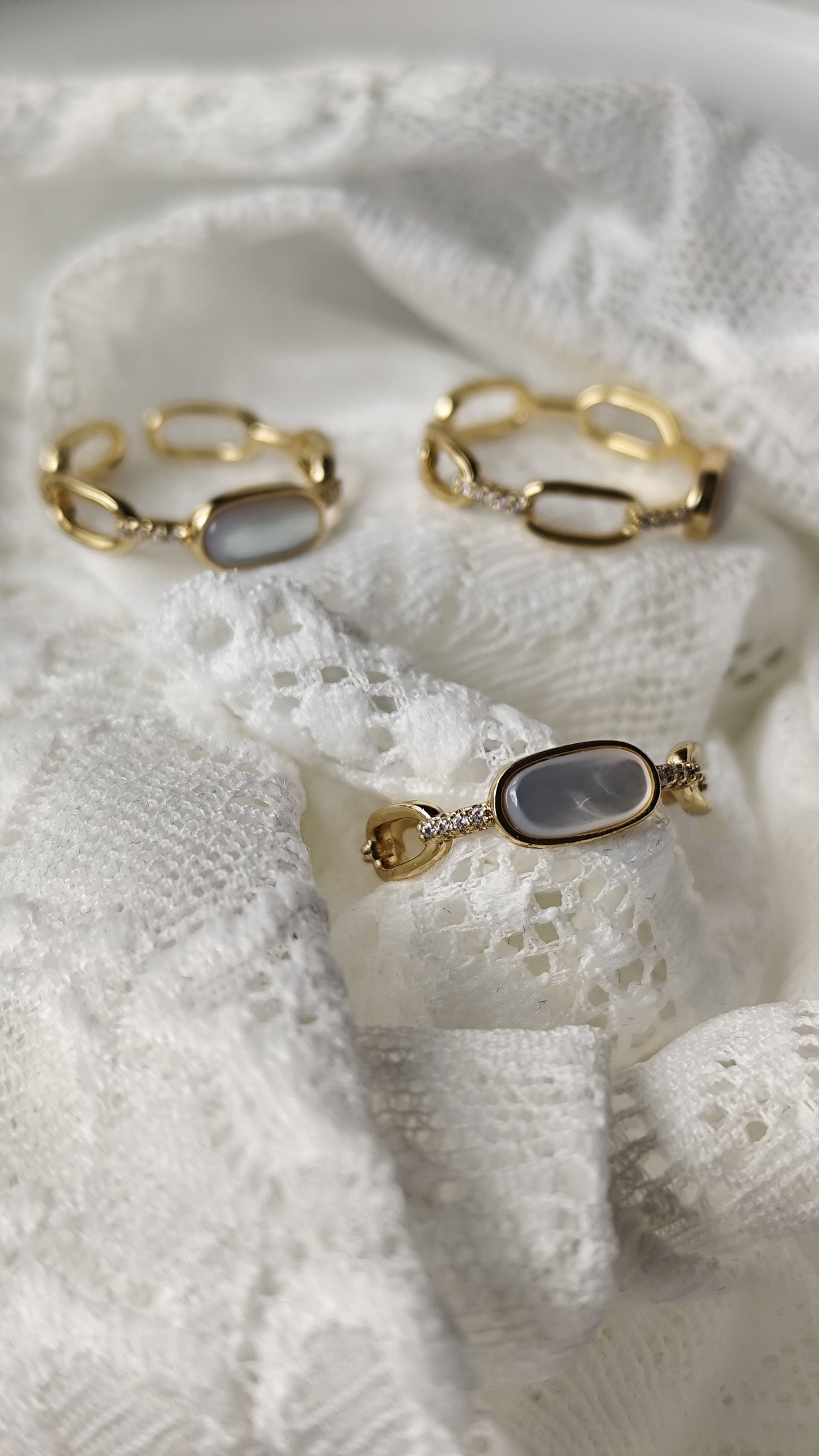 Onesize White Stone Ring
